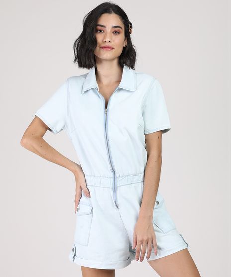 Macaquinho-Jeans-Feminino-com-Ziper-Manga-Curta--Azul-Claro-9944880-Azul_Claro_1