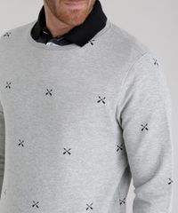 Blusao-em-Moletom-Estampado-de-Flechas-Cinza-Mescla-8589305-Cinza_Mescla_4