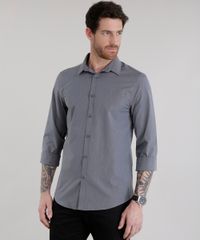 Camisa-Slim-Listrada-em-Algodao---Sustentavel-Chumbo-8580058-Chumbo_1