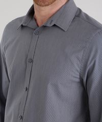 Camisa-Slim-Listrada-em-Algodao---Sustentavel-Chumbo-8580058-Chumbo_4