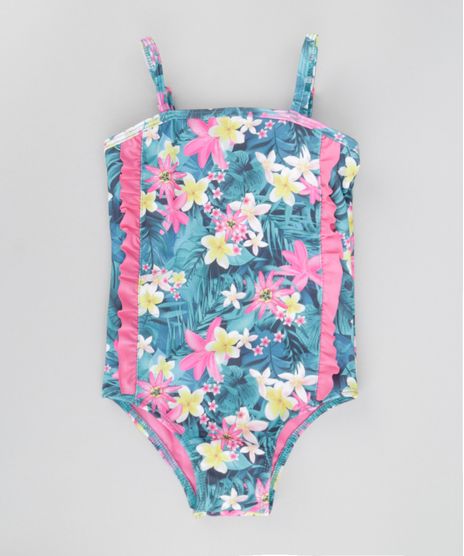 Maio-Estampado-Floral-com-Babados-Verde-Escuro-8661518-Verde_Escuro_1