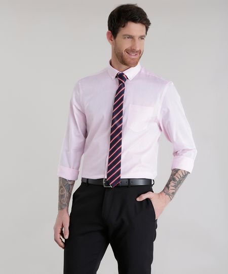 Camisa-Comfort---Gravata-em-Jacquard-Listrada-Rosa-Claro-8581620-Rosa_Claro_1