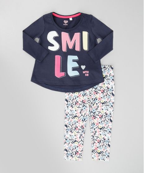 Conjunto-de-Blusa--Smile--Azul-Marinho---Calca-Legging-Estampada-Off-White-8672681-Off_White_1