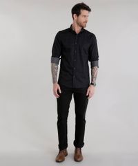 Camisa-Slim-em-Algodao---Sustentavel-Preta-8581116-Preto_3