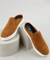 Tenis-Slip-On-Mule-Masculino-Oneself-em-Suede--Caramelo-9939392-Caramelo_1