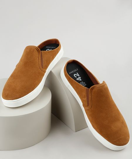 Tenis-Slip-On-Mule-Masculino-Oneself-em-Suede--Caramelo-9939392-Caramelo_1