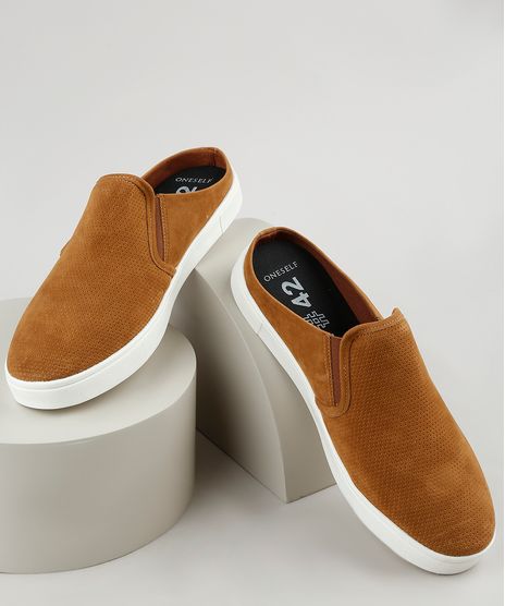 Tenis-Slip-On-Mule-Masculino-Oneself-em-Suede--Caramelo-9939392-Caramelo_1