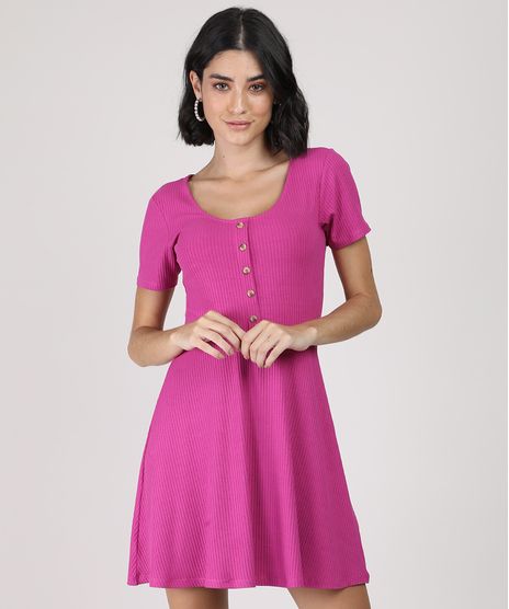 Vestido-Feminino-Curto-Canelado-com-Botoes-Manga-Curta-Roxo-9920398-Roxo_1