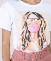 Blusa-Feminina-Mulher-com-Chiclete-Manga-Curta-Decote-Redondo-Off-White-9876483-Off_White_4
