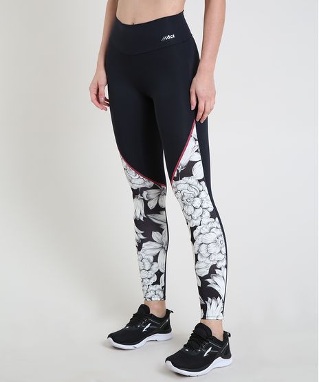 Calca-Legging-Feminina-Esportiva-Ace-Cintura-Alta-Floral-com-Vivo-Contrastante-Preta-9875018-Preto_1