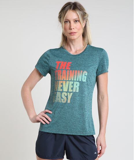 Blusa-Feminina-Esportiva-Ace--The-Training-Never-Easy--Manga-Curta-Decote-Redondo-Verde-9916079-Verde_1