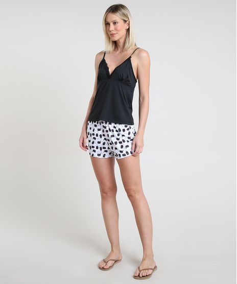 Short-Doll-Feminino-Estampado-de-Gatos-com-Renda-Alca-Fina-Preto-9867313-Preto_1