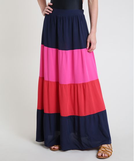 Saia-Feminina-Longa-Color-Block-com-Recortes-Azul-Marinho-9887841-Azul_Marinho_1
