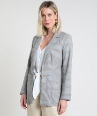 Blazer-Feminino-Estampado-Xadrez-com-Bolsos-Cinza-9820512-Cinza_1 Blazer-Feminino-Estampado-Xadrez-com-Bolsos-Cinza-9820512-Cinza_1