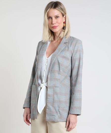 Blazer-Feminino-Estampado-Xadrez-com-Bolsos-Cinza-9820512-Cinza_1 Blazer-Feminino-Estampado-Xadrez-com-Bolsos-Cinza-9820512-Cinza_1