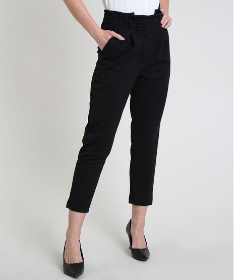 Calca-Feminina-Carrot-Clochard-Alfaiatada-Cintura-Alta-com-Cinto-Preta-9941796-Preto_1