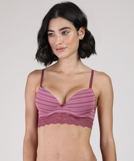 Sutia-Listrado-com-Bojo-Aro-e-Renda--Rose-9883963-Rose_1 Sutia-Listrado-com-Bojo-Aro-e-Renda--Rose-9883963-Rose_1