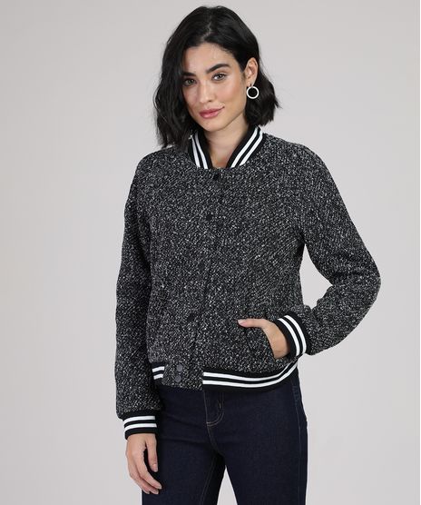 Jaqueta-Bomber-Feminina-em-Tweed-Preta-9793082-Preto_1