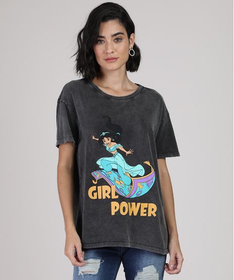Blusa-Feminina-Jasmine-Aladdin-Manga-Curta-Decote-Redondo-Chumbo-9897579-Chumbo_1