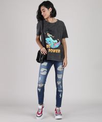 Blusa-Feminina-Jasmine-Aladdin-Manga-Curta-Decote-Redondo-Chumbo-9897579-Chumbo_3