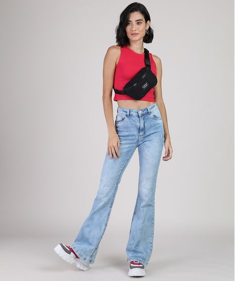 calca jeans clara flare