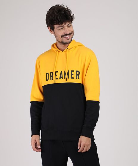 Blusao-Masculino-em-Moletom-com-Recorte-e-Capuz-Amarelo-9799251-Amarelo_1