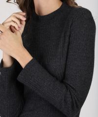 Sueter-Feminino-Canelado-em-Trico-Decote-Redondo-Cinza-Mescla-Escuro-9806260-Cinza_Mescla_Escuro_4