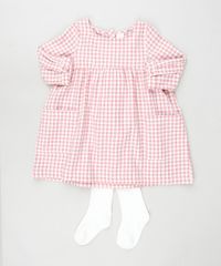Conjunto-Infantil-de-Vestido-Estampado-Xadrez-Manga-Longa---Meia-Calca-Rosa-9777015-Rosa_1