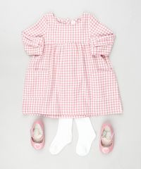 Conjunto-Infantil-de-Vestido-Estampado-Xadrez-Manga-Longa---Meia-Calca-Rosa-9777015-Rosa_3