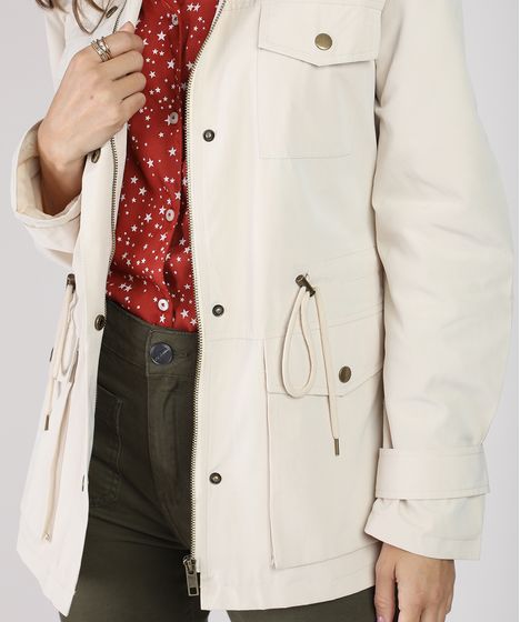 jaqueta parka feminina bege