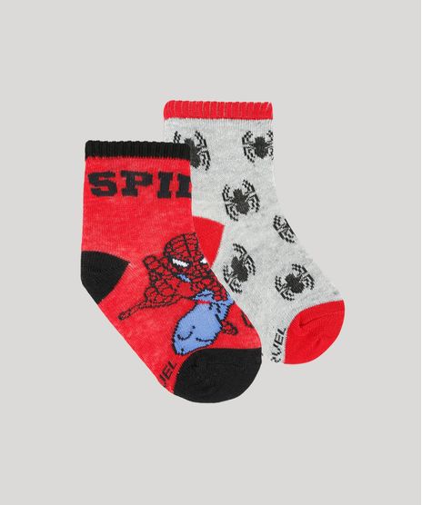 Kit-de-2-Meias-Infantis-Cano-Medio-Homem-Aranha--Multicor-9932955-Multicor_1