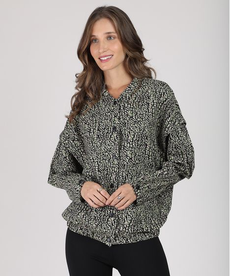 jaqueta bomber feminina estampada