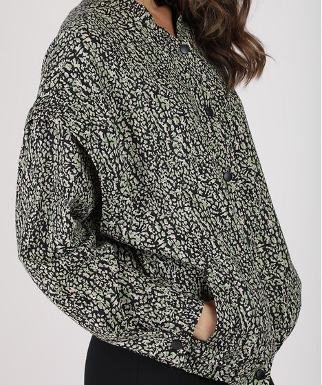 jaqueta bomber feminina estampada