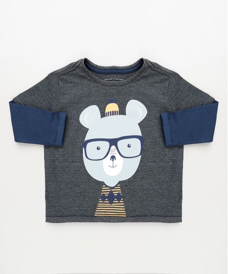 Camiseta-Infantil-Urso-Nerd-Manga-Longa-com-Sobreposicao-Chumbo-9946609-Chumbo_1