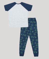 Pijama-Infantil-Minecraft-Camiseta-Manga-Curta-Cinza-Mescla-9884816-Cinza_Mescla_2