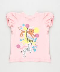 Blusa-Infantil-Animais-com-Glitter-Manga-Curta-Rosa-Claro-9887644-Rosa_Claro_1
