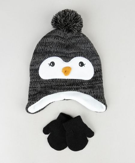 Kit-de-Gorro-Infantil-Pinguim-com-Pompom-Cinza-Mescla-Escuro---Luva-em-Trico-Preta-9784978-Preto_1 Kit-de-Gorro-Infantil-Pinguim-com-Pompom-Cinza-Mescla-Escuro---Luva-em-Trico-Preta-9784978-Preto_1