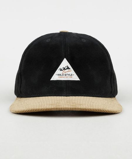 Bone-Masculino-Aba-Reta-em-Suede-com-Veludo-Cotele-Preto-9769561-Preto_1 Bone-Masculino-Aba-Reta-em-Suede-com-Veludo-Cotele-Preto-9769561-Preto_1