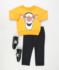 Conjunto-Infantil-Tigrao-em-Moletom-de-Blusao-Mostarda---Calca-Preta-9876581-Preto_3
