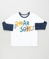 Camiseta-Infantil-com-Estampa-Interativa-de-Tigre-Manga-Longa-Branca-9871522-Branco_1