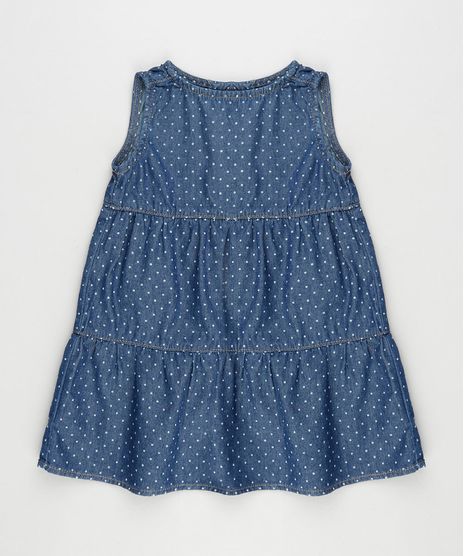 Vestido-Jeans-Infantil-Estampado-de-Poa-Sem-Manga-Azul-Escuro-9933306-Azul_Escuro_1