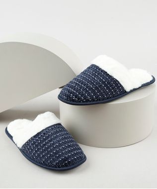 Pantufa-Slipper-Feminina-em-Trico-com-Pelo-Azul-Marinho-9860461-Azul_Marinho_1