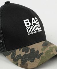 Bone-Masculino-Aba-Curva--Bad-Choices--com-Estampa-Camuflada-e-Tela-Preto-9769617-Preto_2