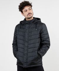 Jaqueta-Puffer-Masculina-em-Nylon-com-Capuz-e-Bolsos-Preta-9830013-Preto_1