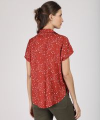 Camisa-Feminina-Estampada-de-Estrelas-Manga-Curta--Vermelha-9942023-Vermelho_2
