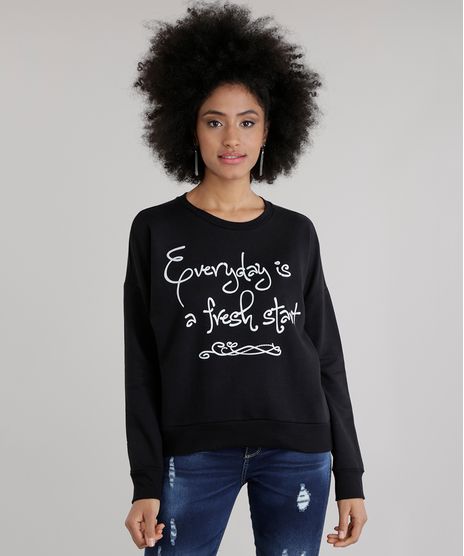 Blusao-em-Moletom--Everyday-is-a-fresh-start--Preto-8711640-Preto_1
