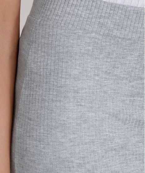 saia midi canelada cinza