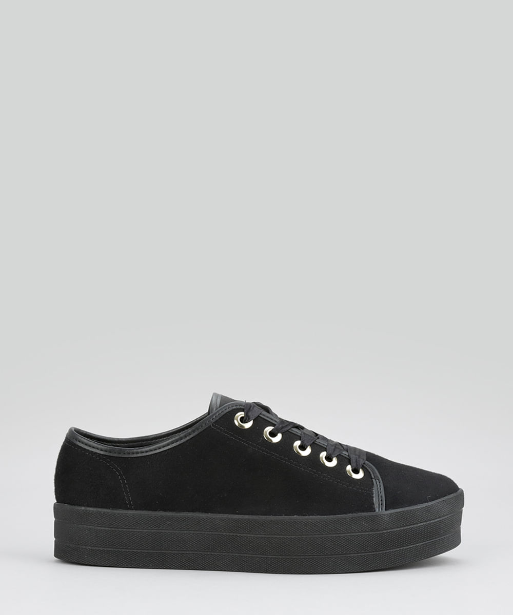 tenis flatform preto moleca