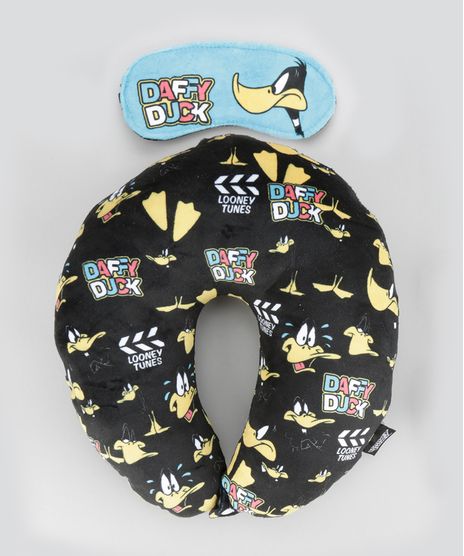 Kit-de-Apoio-de-Cabeca---Tapa-Olho-Estampado-Looney-Tunes-Preto-8654854-Preto_1