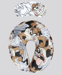 Kit-de-Apoio-de-Cabeca---Tapa-Olho-Estampado-Looney-Tunes-Marrom-8654854-Marrom_1